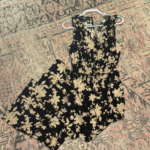 GAP Pants - GAP Black and Cream Floral Romper